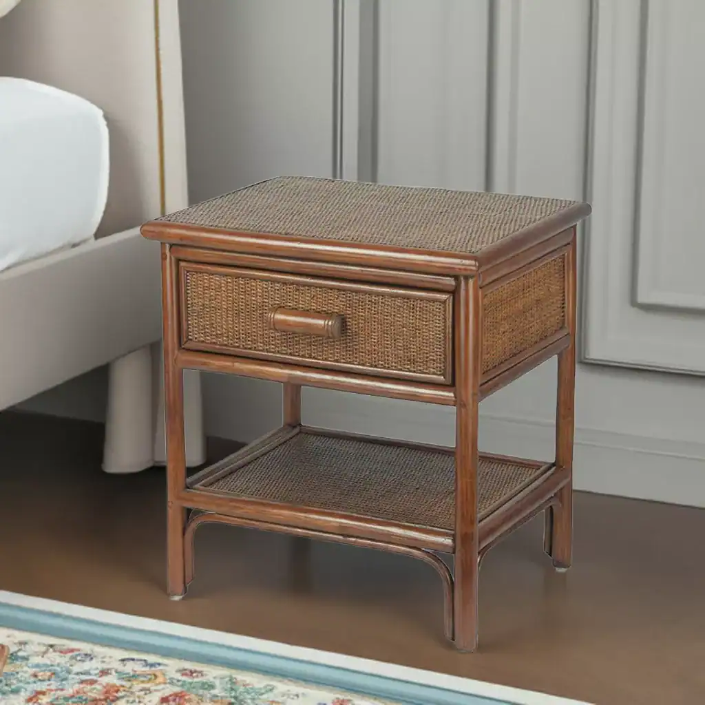 RattaNeo Coral e191 szafka nocna z rattanu naturalnego brązowa - obrazek 9