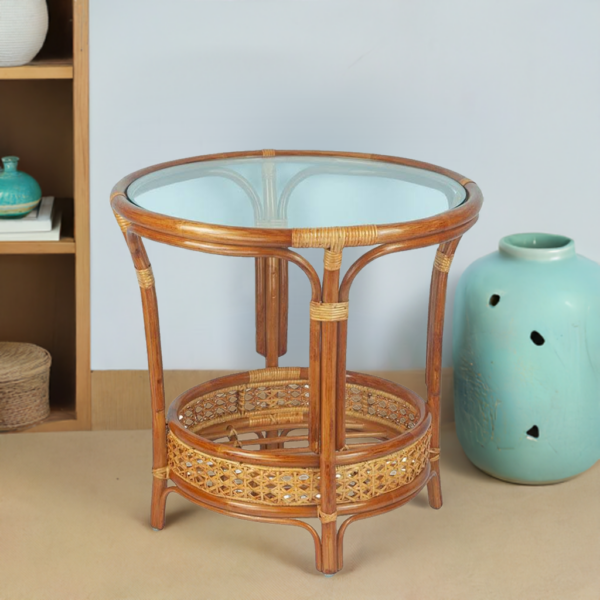 RattaNeo Coral s71 table cognac rattan natural - rattan table - Image 5