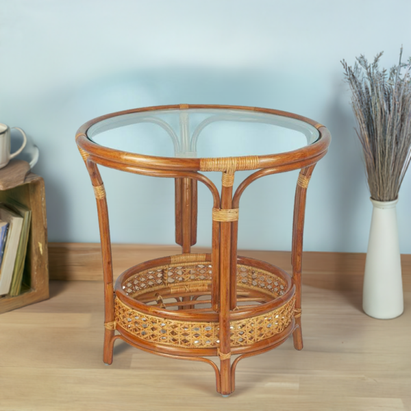 RattaNeo Coral s71 table cognac rattan natural - rattan table - Image 7