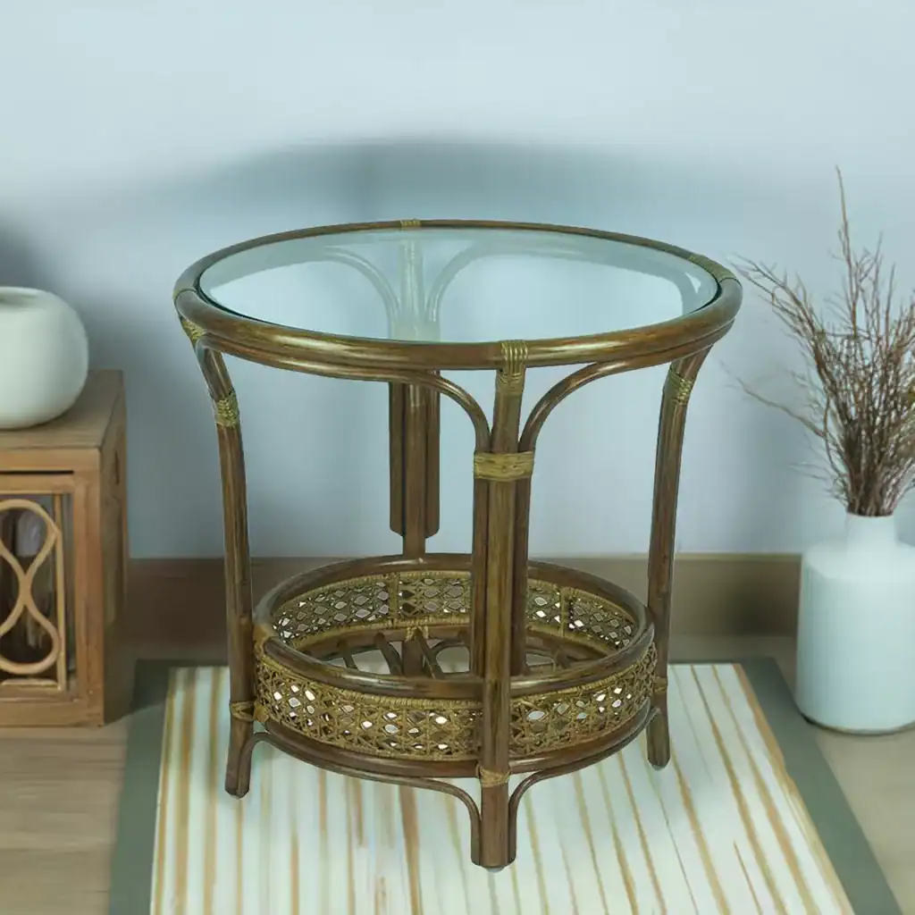 RattaNeo Coral s72 table olive rattan natural - rattan table - Image 8