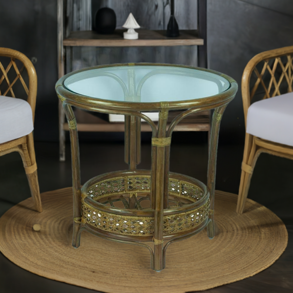 RattaNeo Coral s72 table olive rattan natural - rattan table - Image 5