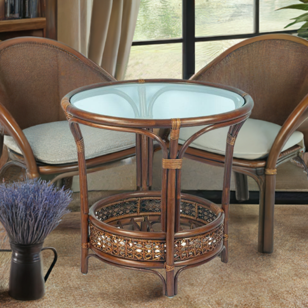 RattaNeo Coral s73 table brown rattan natural - rattan table - Image 5