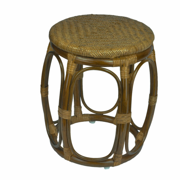 RattaNeo Coral t182 taboret z rattanu naturalnego oliwkowy