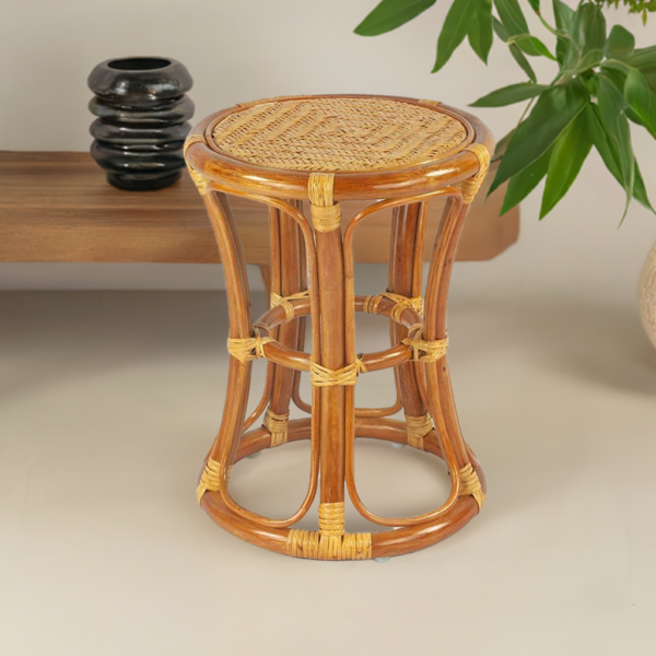 RattaNeo Coral t42 stool cognac rattan natural - rattan stool - Image 6
