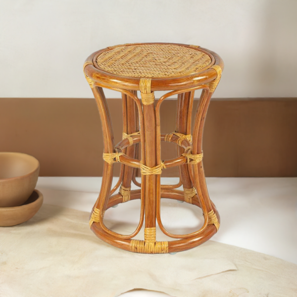 RattaNeo Coral t42 stool cognac rattan natural - rattan stool - Image 7