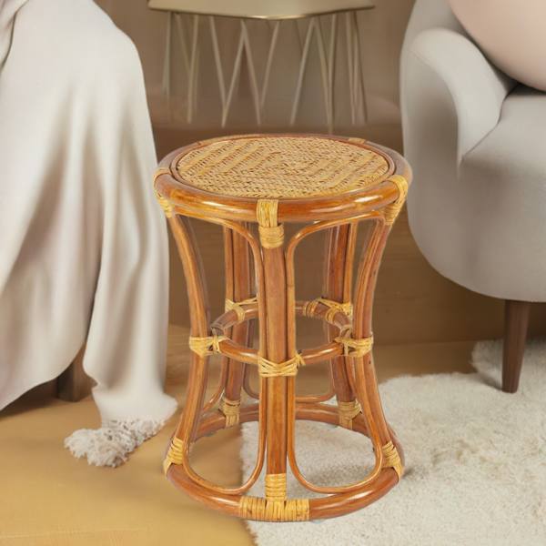 RattaNeo Coral t42 stool cognac rattan natural - rattan stool - Image 8