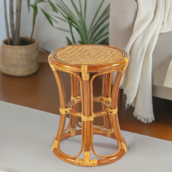 RattaNeo Coral t42 stool cognac rattan natural - rattan stool - Image 9