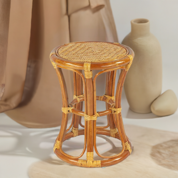 RattaNeo Coral t42 stool cognac rattan natural - rattan stool - Image 10