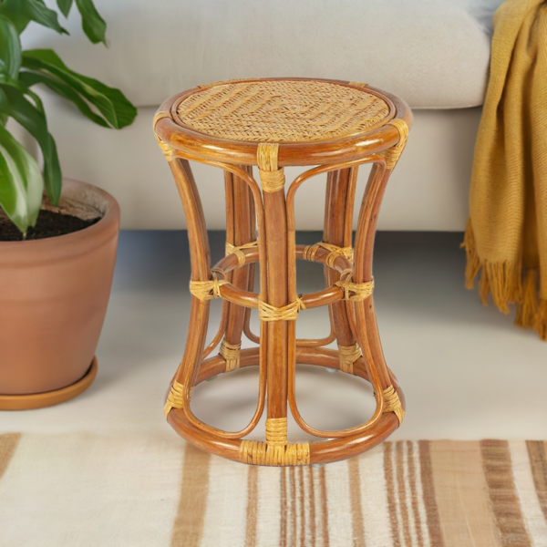 RattaNeo Coral t42 stool cognac rattan natural - rattan stool - Image 11