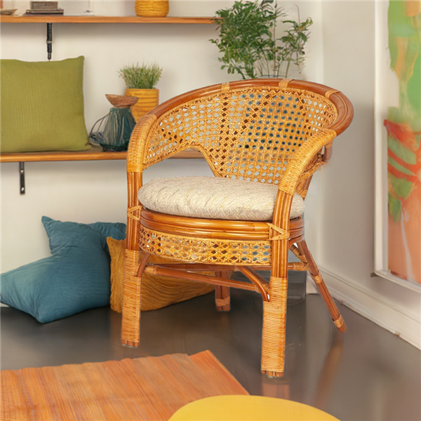 RattaNeo Coral f45 armchair cognac rattan natural - rattan armchair - Image 9