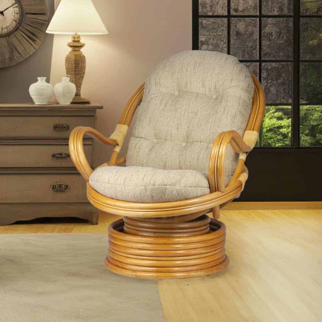 RattaNeo Coral f66 rocking and swivel chair honey rattan natural - rattan chair - Image 6