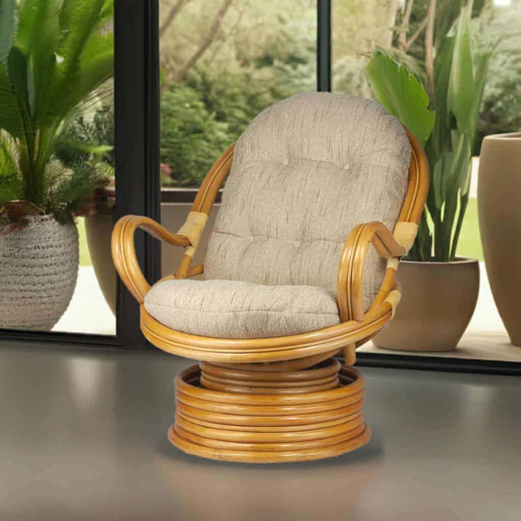 RattaNeo Coral f66 rocking and swivel chair honey rattan natural - rattan chair - Image 7