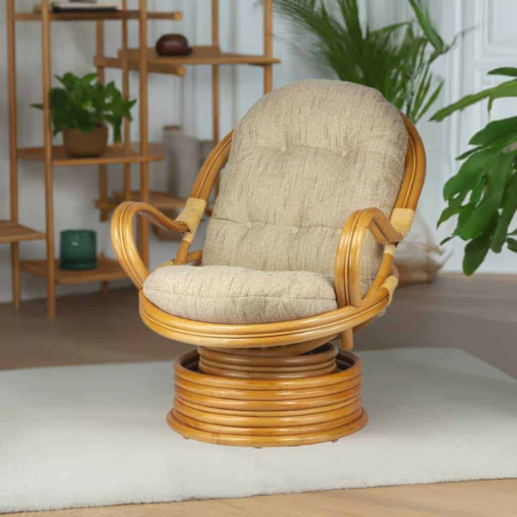 RattaNeo Coral f66 rocking and swivel chair honey rattan natural - rattan chair - Image 8