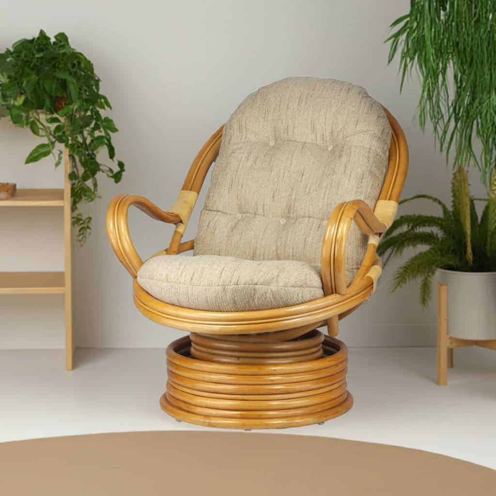 RattaNeo Coral f66 rocking and swivel chair honey rattan natural - rattan chair - Image 9