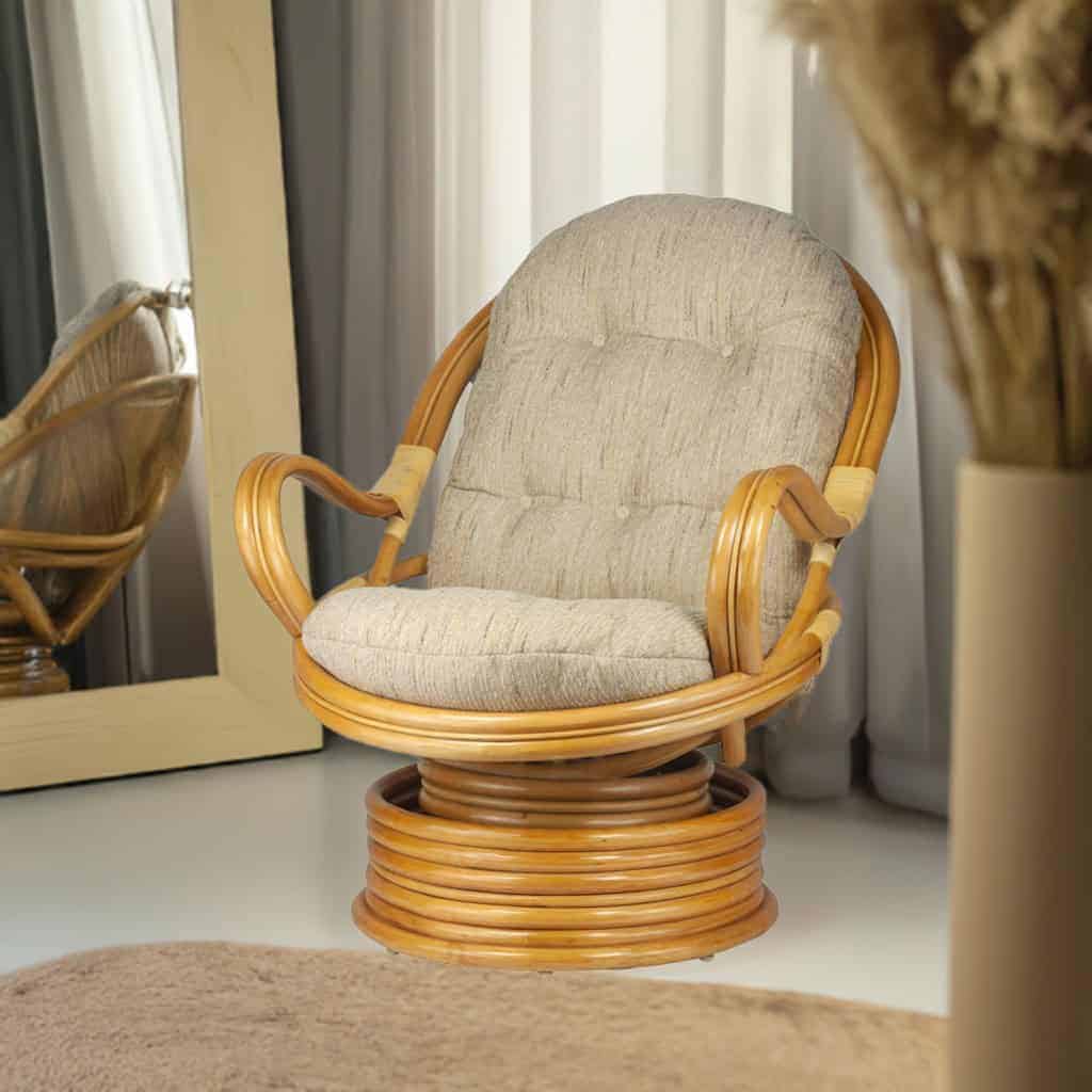 RattaNeo Coral f66 rocking and swivel chair honey rattan natural - rattan chair - Image 10