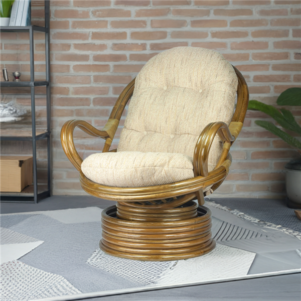 RattaNeo Coral f68 rocking and swivel chair olive natural rattan - rattan chair - Image 7