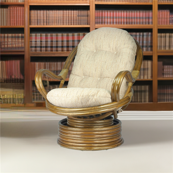 RattaNeo Coral f68 rocking and swivel chair olive natural rattan - rattan chair - Image 9