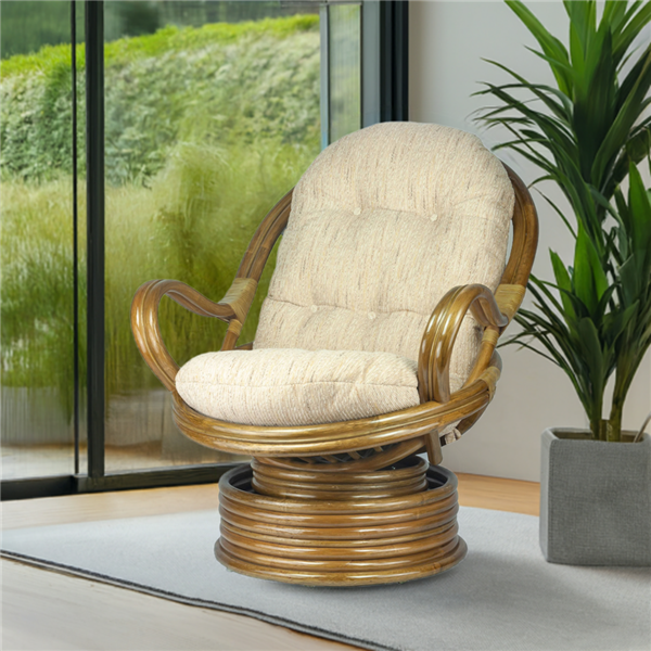 RattaNeo Coral f68 rocking and swivel chair olive natural rattan - rattan chair - Image 10