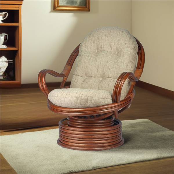 RattaNeo Coral f69 rocking and swivel chair brown rattan natural - rattan chair - Image 13