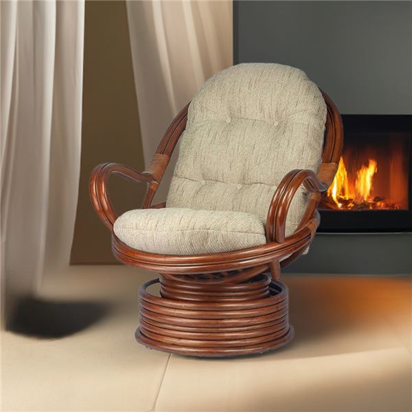 RattaNeo Coral f69 rocking and swivel chair brown rattan natural - rattan chair - Image 7