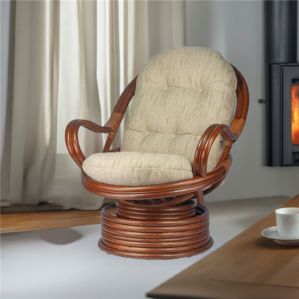 RattaNeo Coral f69 rocking and swivel chair brown rattan natural - rattan chair - Image 8