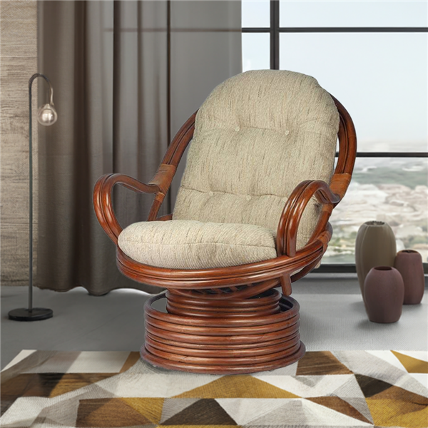 RattaNeo Coral f69 rocking and swivel chair brown rattan natural - rattan chair - Image 9