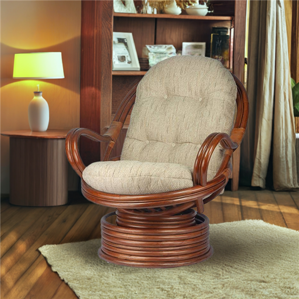 RattaNeo Coral f69 rocking and swivel chair brown rattan natural - rattan chair - Image 10