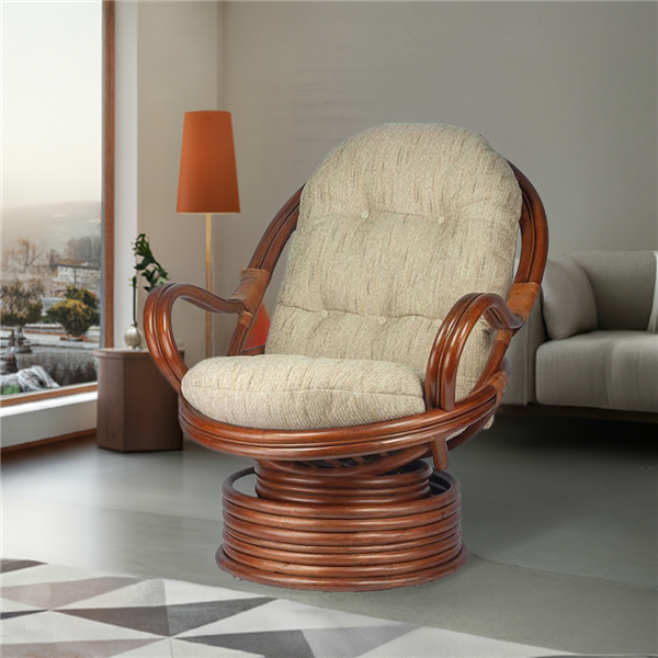 RattaNeo Coral f69 rocking and swivel chair brown rattan natural - rattan chair - Image 12