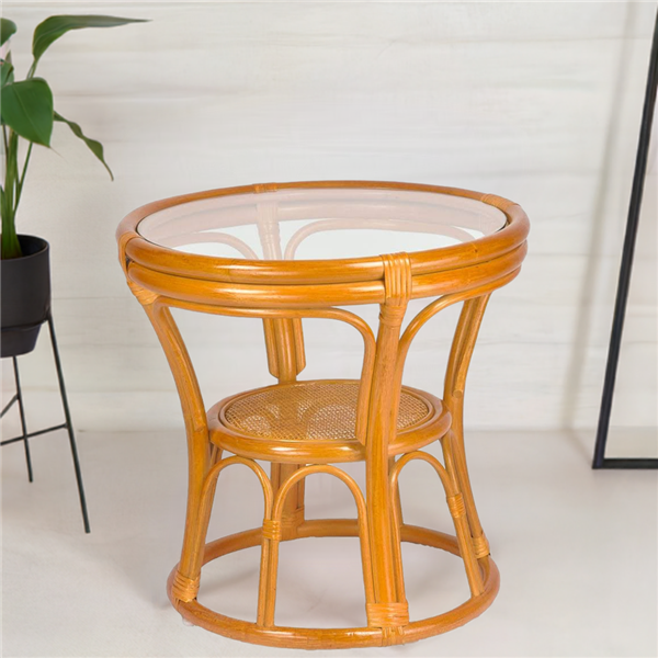 RattaNeo Coral s215 cognac table, natural rattan - Image 6