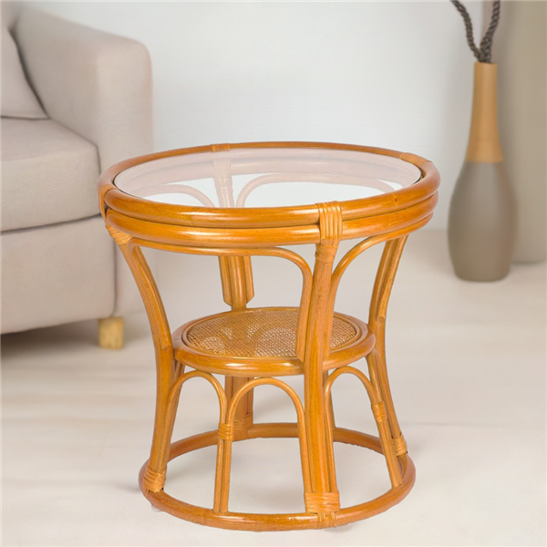 RattaNeo Coral s215 cognac table, natural rattan - Image 7