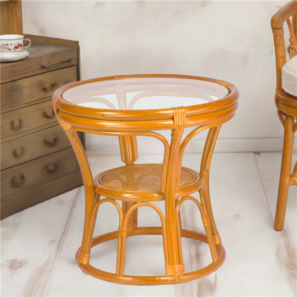 RattaNeo Coral s215 cognac table, natural rattan - Image 8