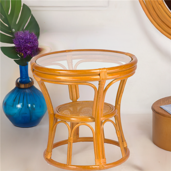 RattaNeo Coral s215 cognac table, natural rattan - Image 9