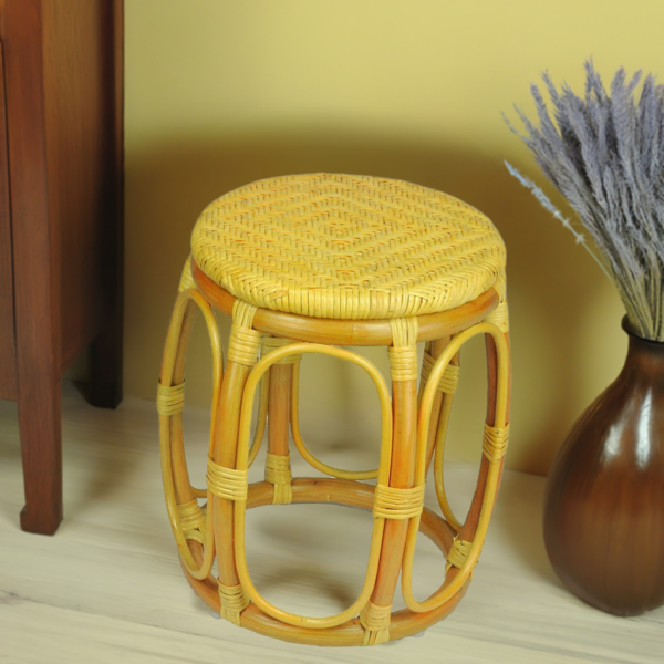 RattaNeo Coral t180 taboret z rattanu naturalnego miodowy - obrazek 8