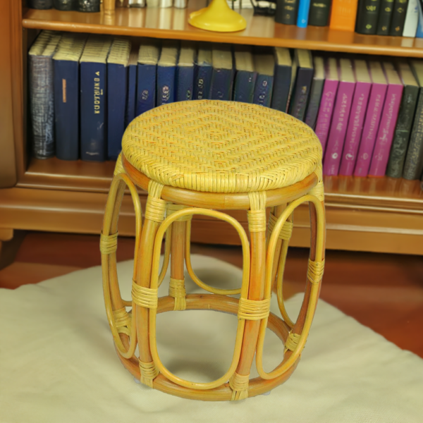 RattaNeo Coral t180 taboret z rattanu naturalnego miodowy - obrazek 9