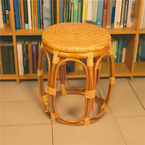 RattaNeo Coral t181 taboret z rattanu naturalnego koniakowy - obrazek 9