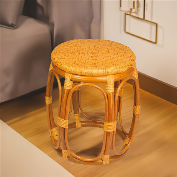 RattaNeo Coral t181 taboret z rattanu naturalnego koniakowy - obrazek 22