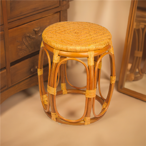RattaNeo Coral t181 taboret z rattanu naturalnego koniakowy - obrazek 10