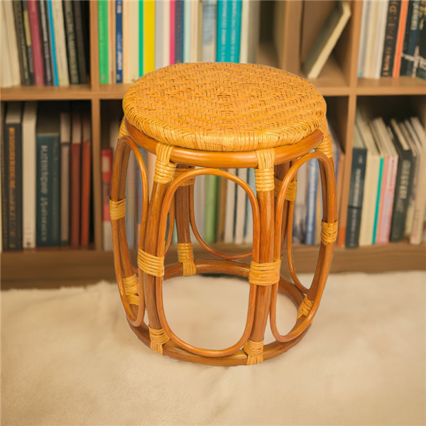 RattaNeo Coral t181 taboret z rattanu naturalnego koniakowy - obrazek 13