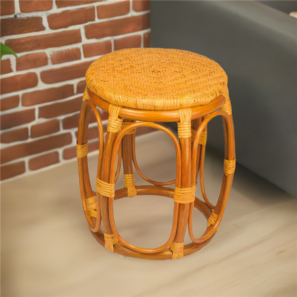 RattaNeo Coral t181 taboret z rattanu naturalnego koniakowy - obrazek 15