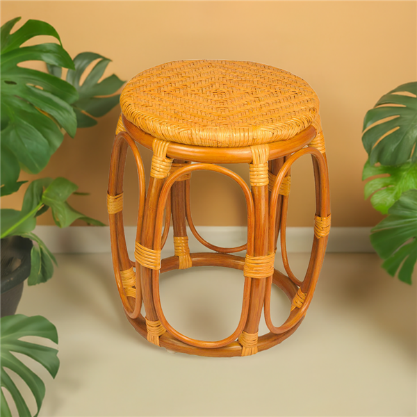 RattaNeo Coral t181 taboret z rattanu naturalnego koniakowy - obrazek 7