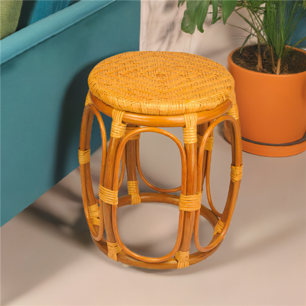 RattaNeo Coral t181 taboret z rattanu naturalnego koniakowy - obrazek 8
