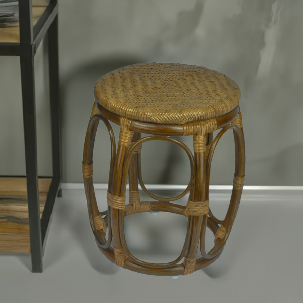 RattaNeo Coral t182 taboret z rattanu naturalnego oliwkowy - obrazek 11