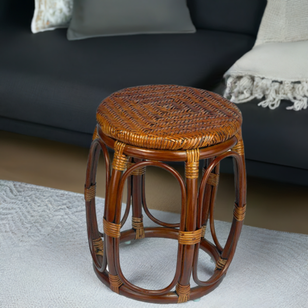 RattaNeo Coral t183 taboret z rattanu naturalnego brązowy - obrazek 6