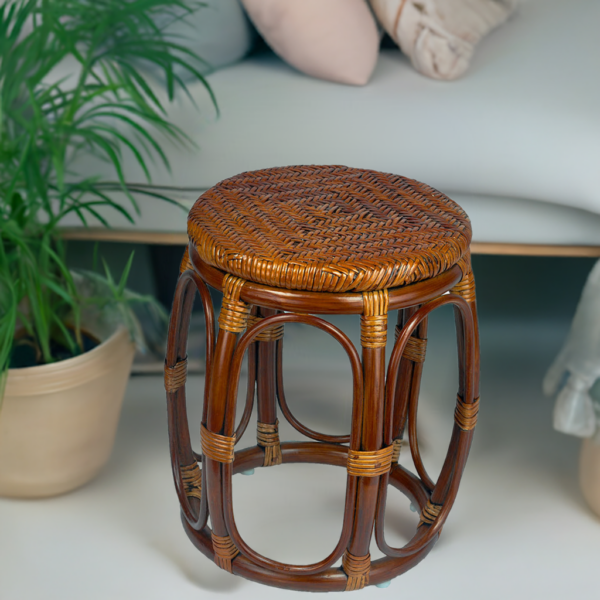 RattaNeo Coral t183 taboret z rattanu naturalnego brązowy - obrazek 7