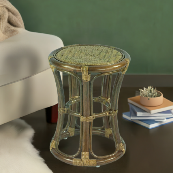 RattaNeo Coral t43 stool olive rattan natural - rattan stool - Image 7
