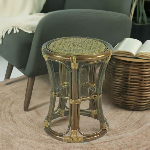 RattaNeo Coral t43 stool olive rattan natural - rattan stool - Image 13