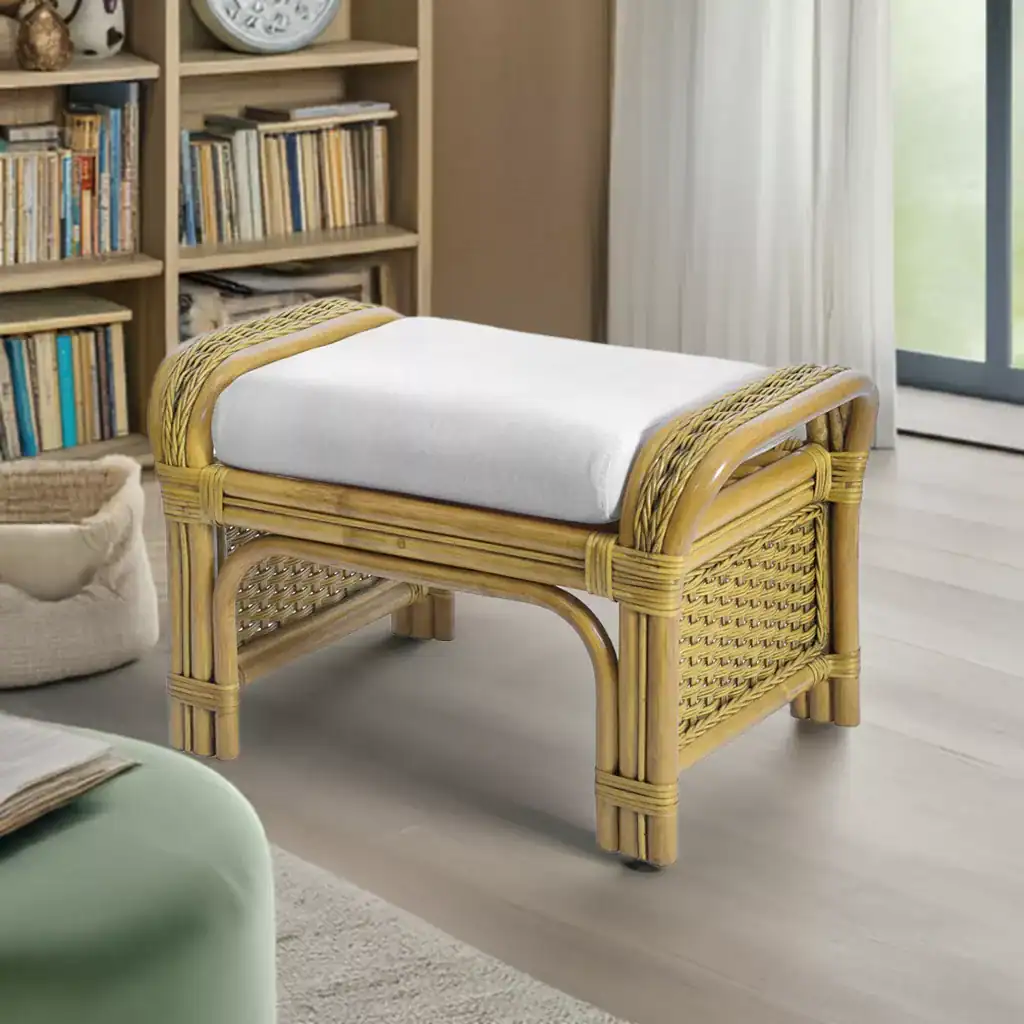 RattaNeo Valencia p26 pouffe rattan natural - rattan pouffe - Image 7