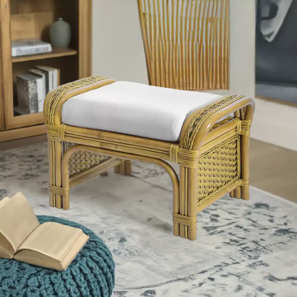 RattaNeo Valencia p26 pouffe rattan natural - rattan pouffe - Image 9